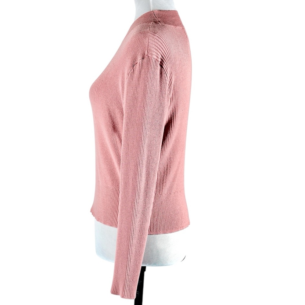 Soho New York & Company Jeans Pink Ribbed Mock Neck Sweater Pullover – Size L - Picture 5 of 14